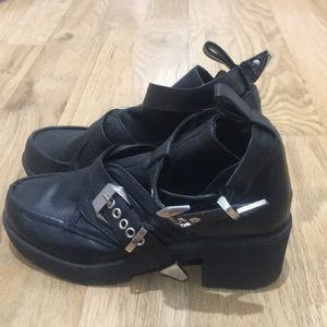 JEFFREY CAMPBELL Platform black ankle boots